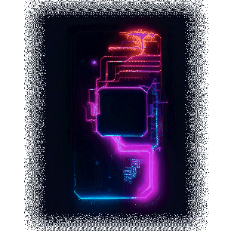 Abstract animated illustration of data streams and software development