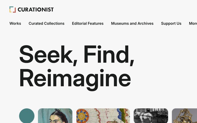 Curationist.org data platform interface